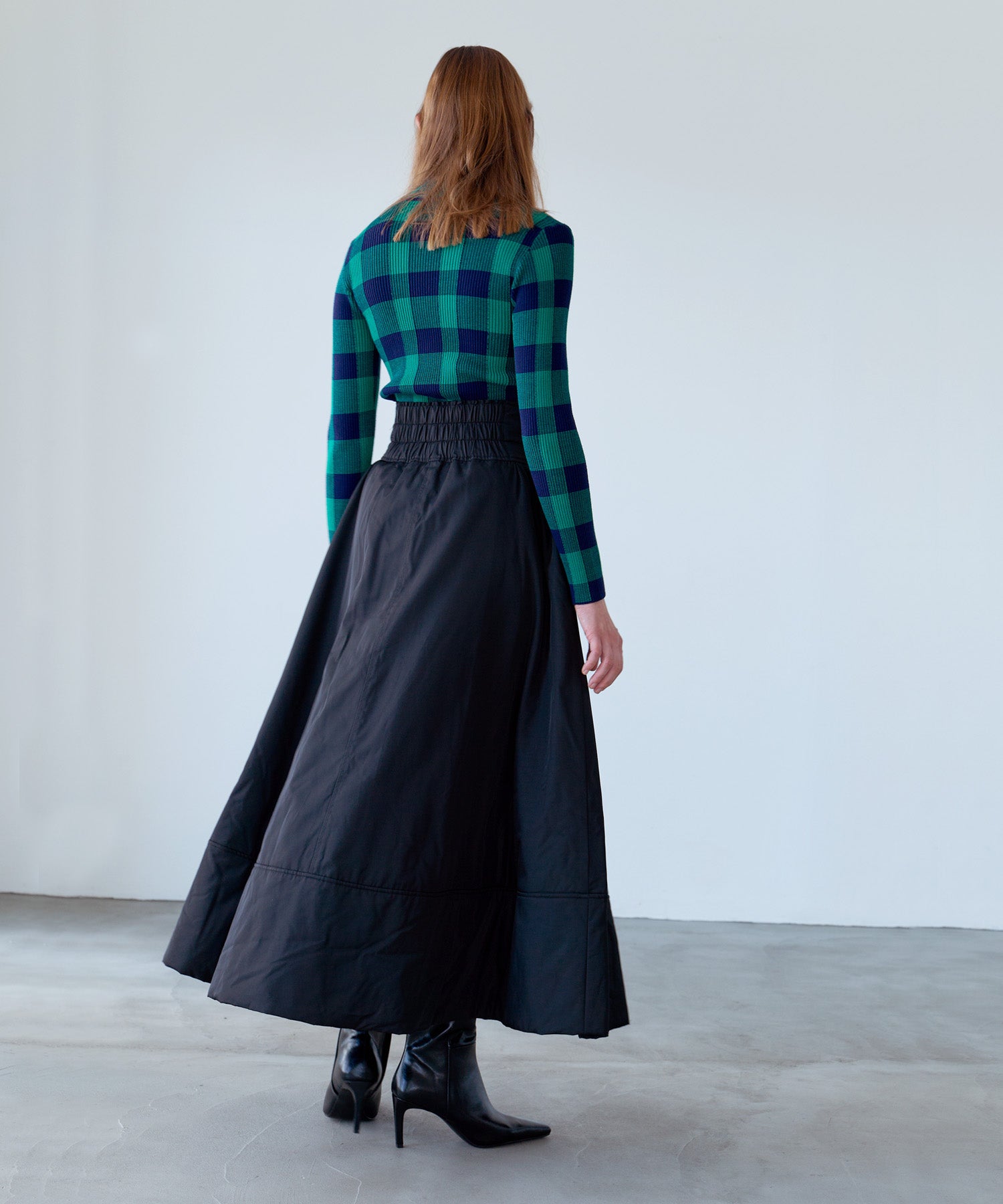 JACQUARD CHECK HIGH-NECK KNIT