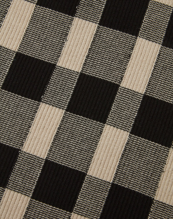 JACQUARD CHECK HIGH-NECK KNIT