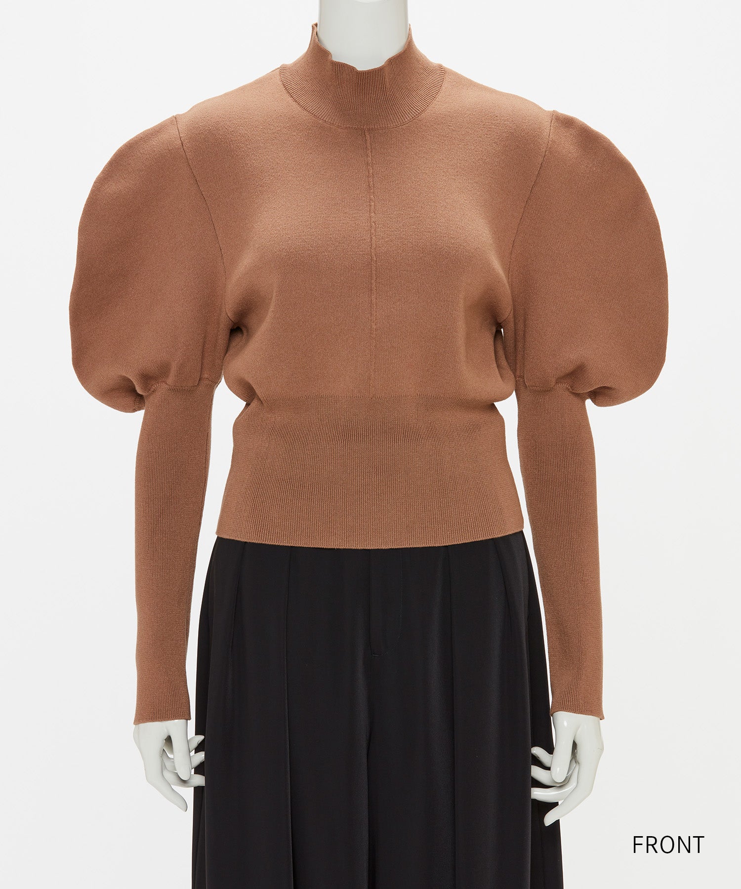 VOLUME SLEEVE HIGH NECK KNIT