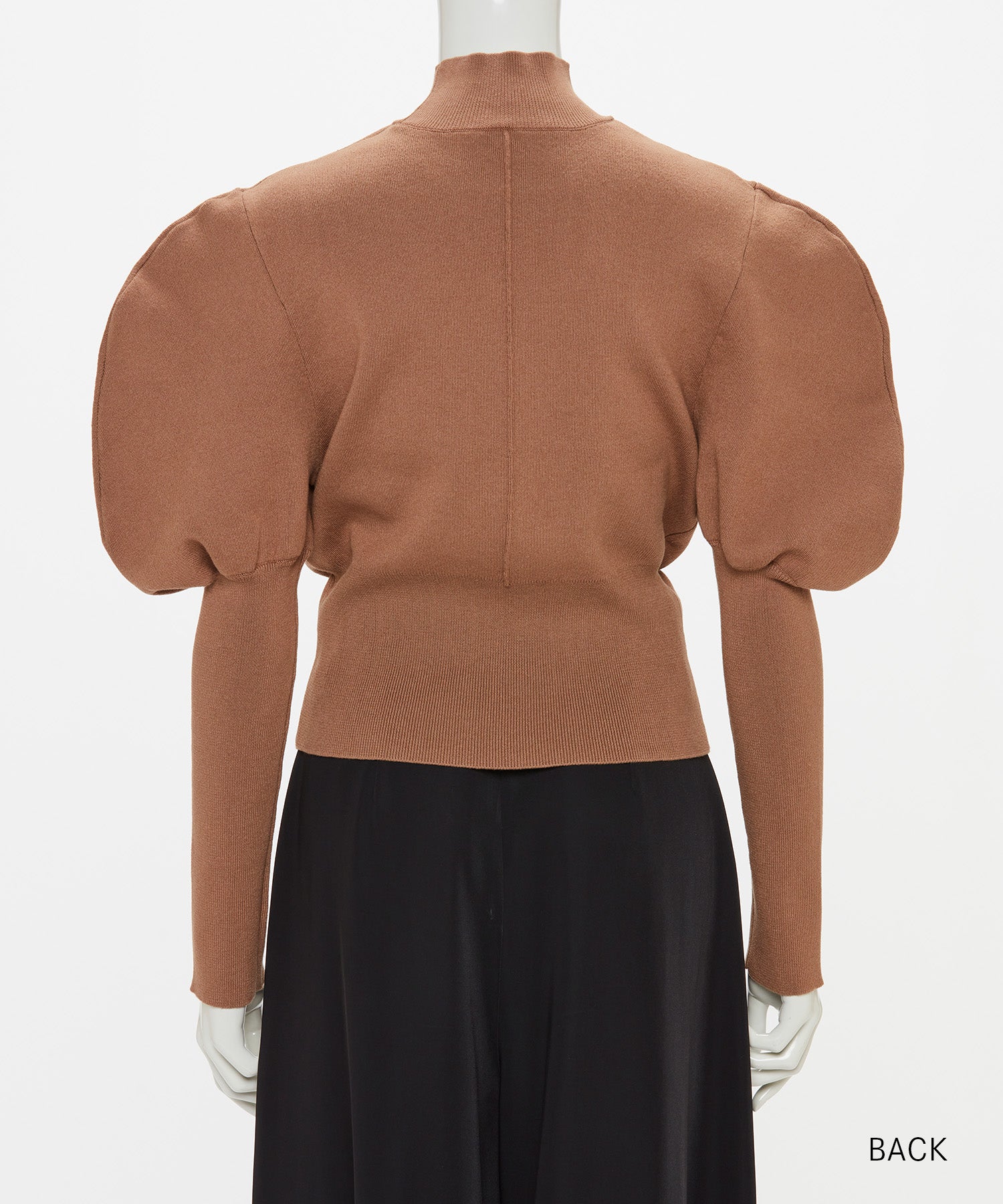 VOLUME SLEEVE HIGH NECK KNIT