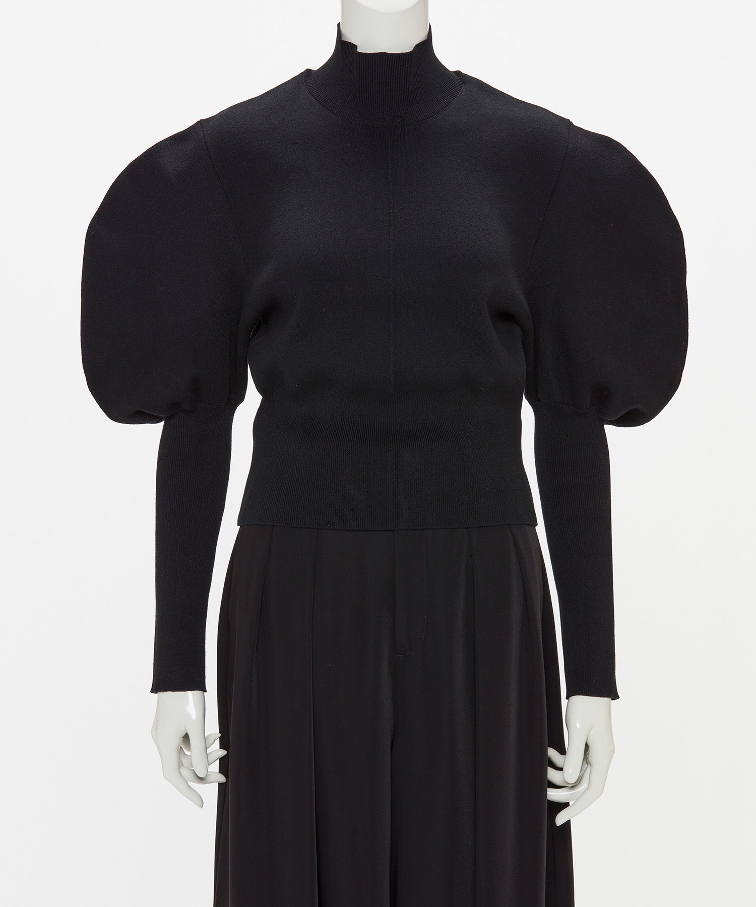 VOLUME SLEEVE HIGH NECK KNIT