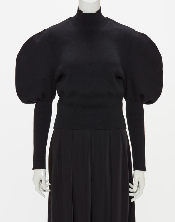 VOLUME SLEEVE HIGH NECK KNIT