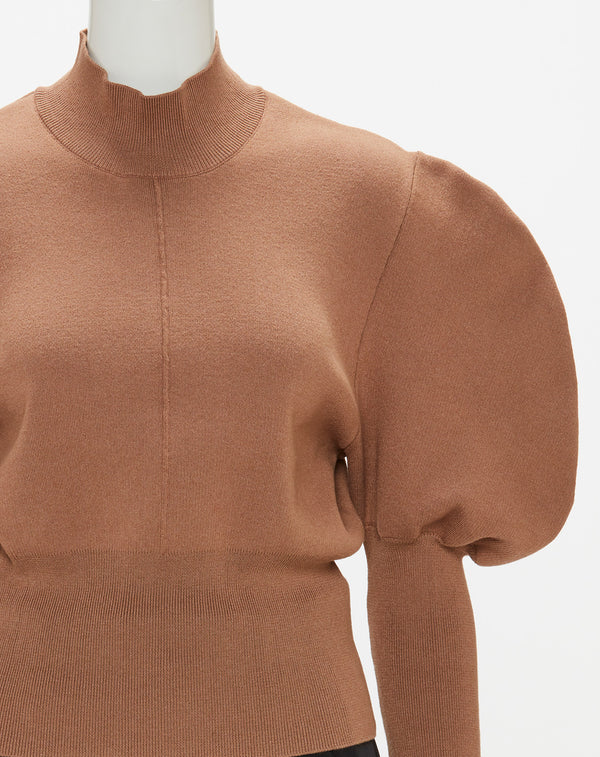 VOLUME SLEEVE HIGH NECK KNIT