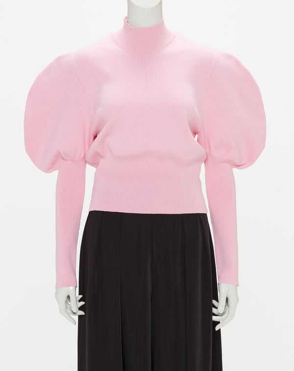 VOLUME SLEEVE HIGH NECK KNIT
