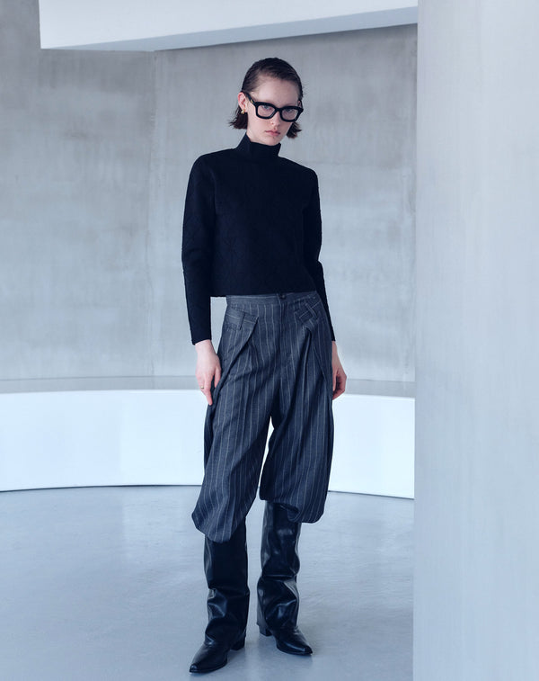 JACQUARD HIGH-NECK KNIT