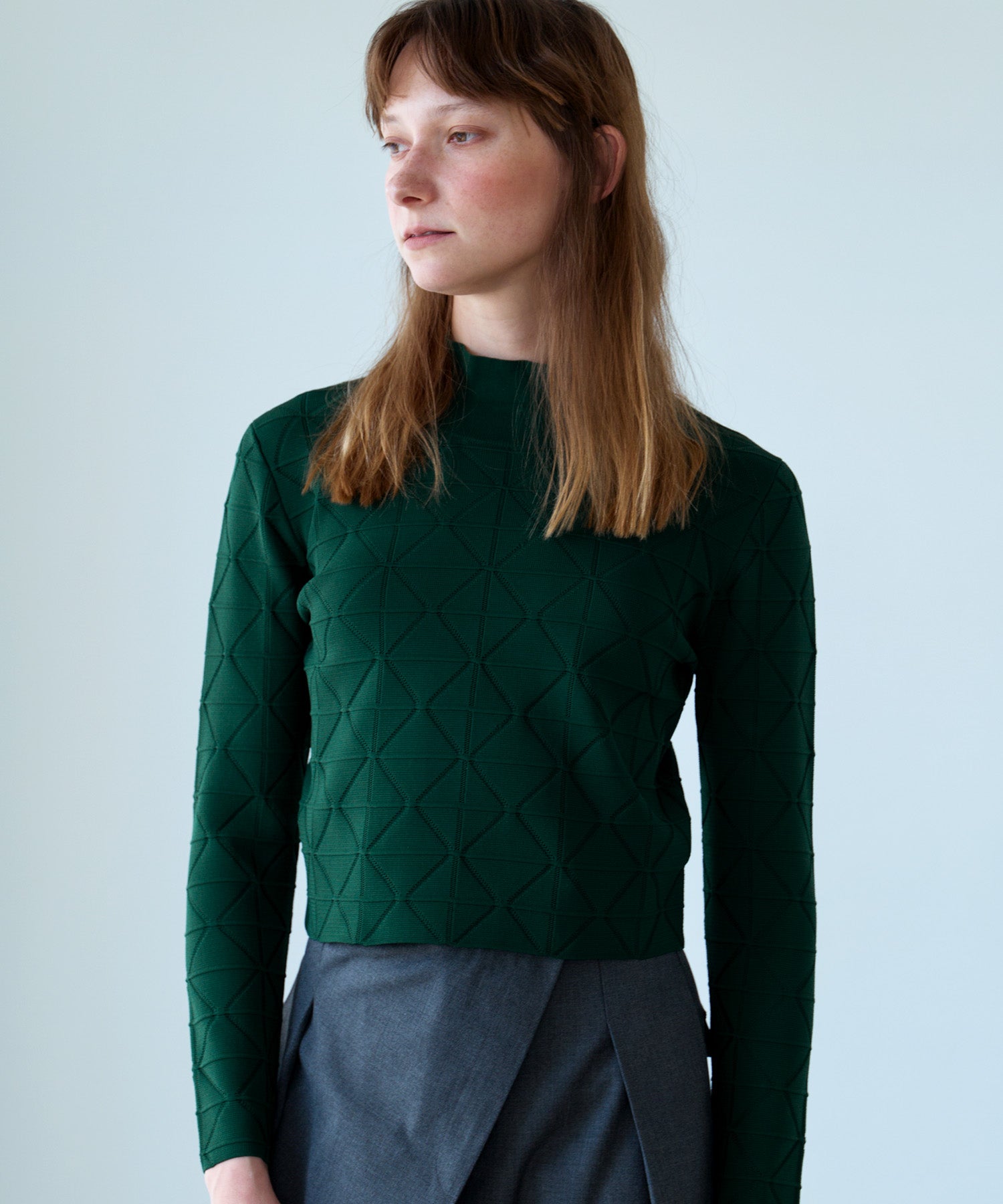 JACQUARD HIGH-NECK KNIT