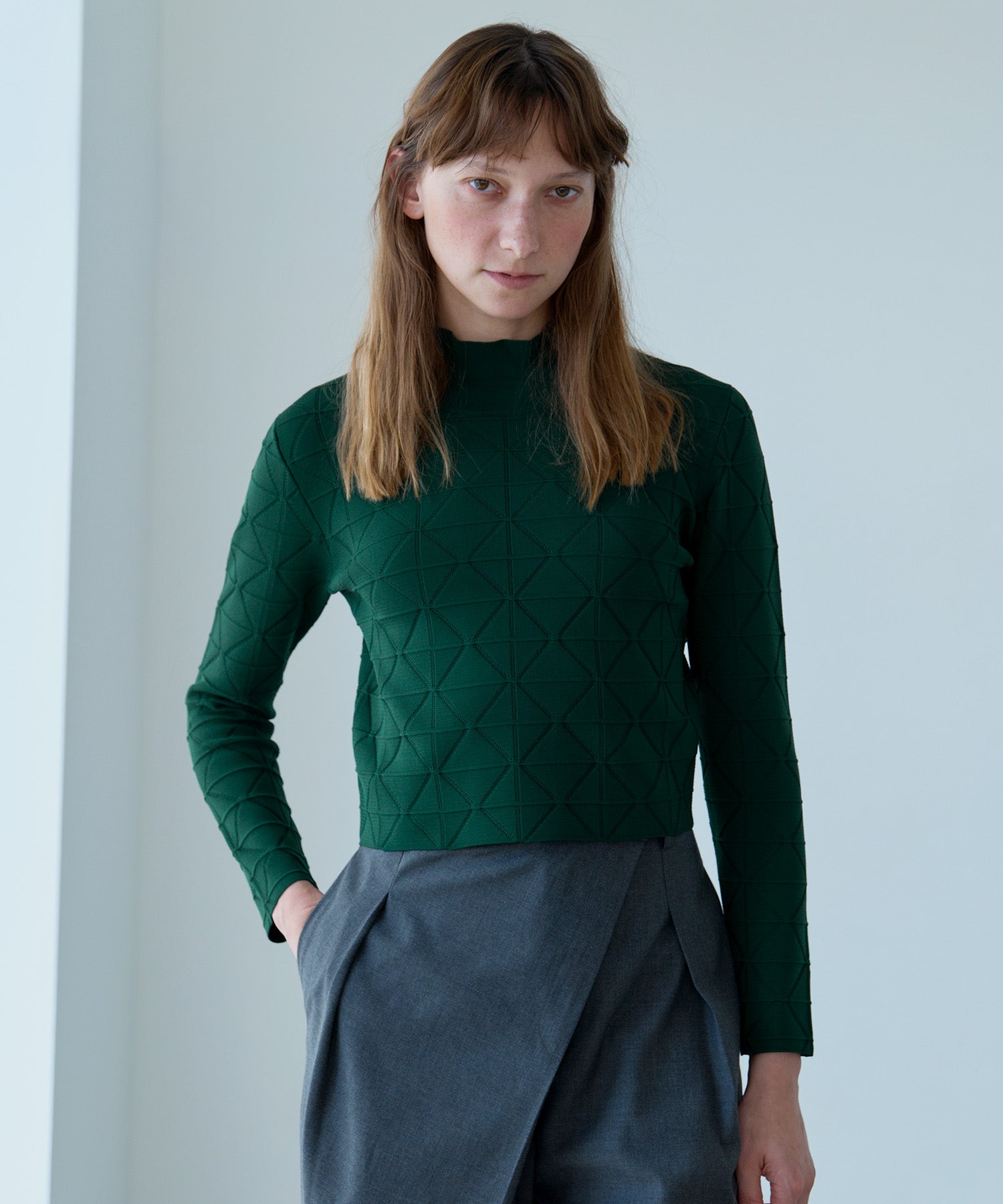 JACQUARD HIGH-NECK KNIT