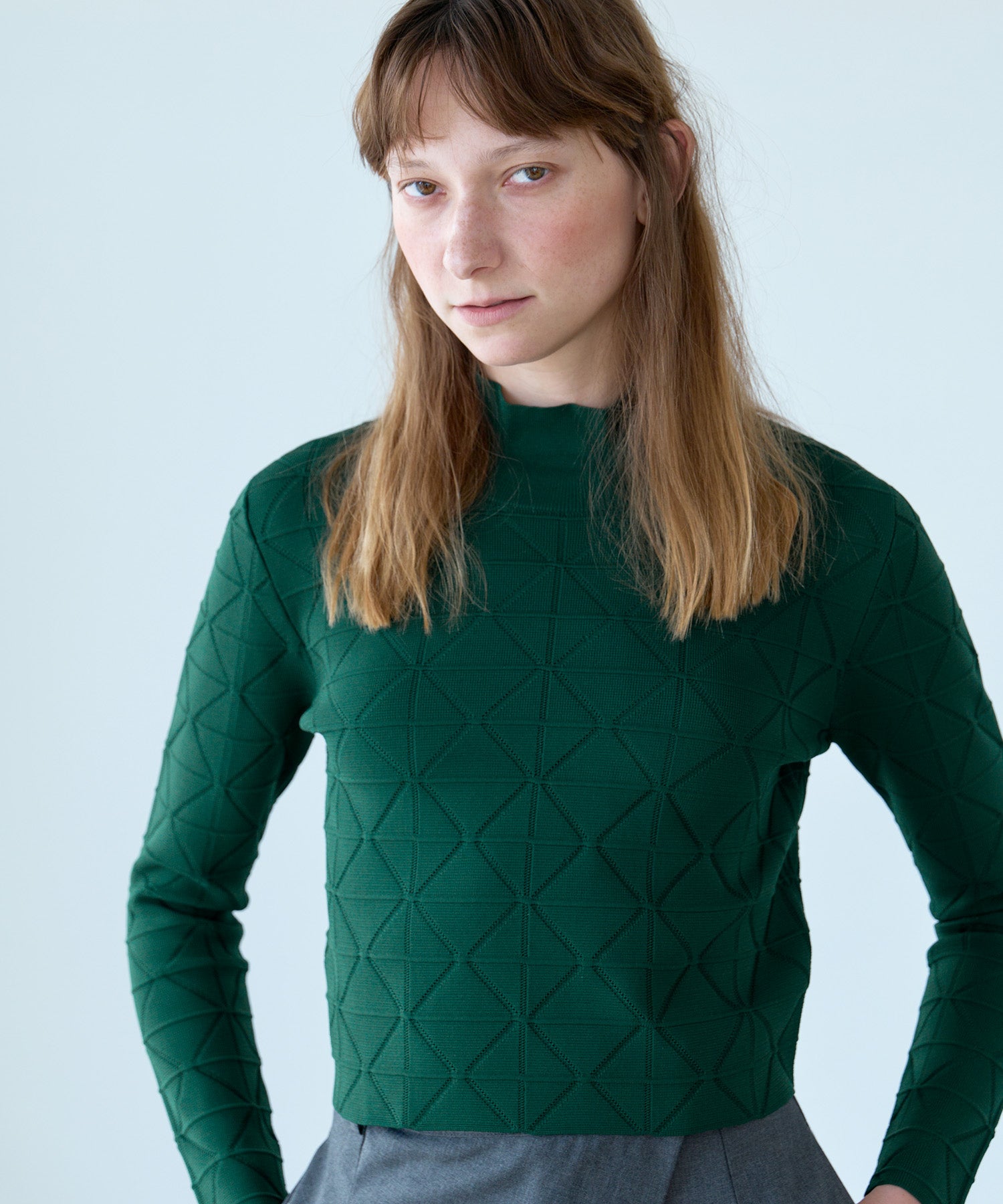 JACQUARD HIGH-NECK KNIT