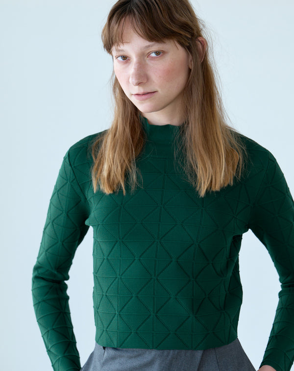 JACQUARD HIGH-NECK KNIT