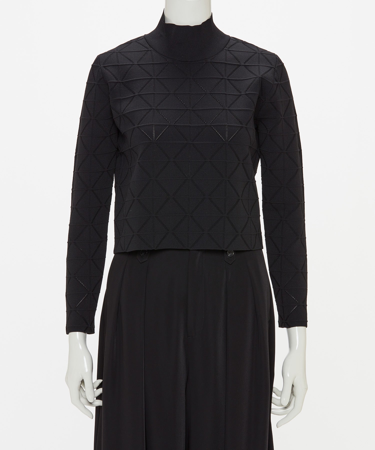 JACQUARD HIGH-NECK KNIT