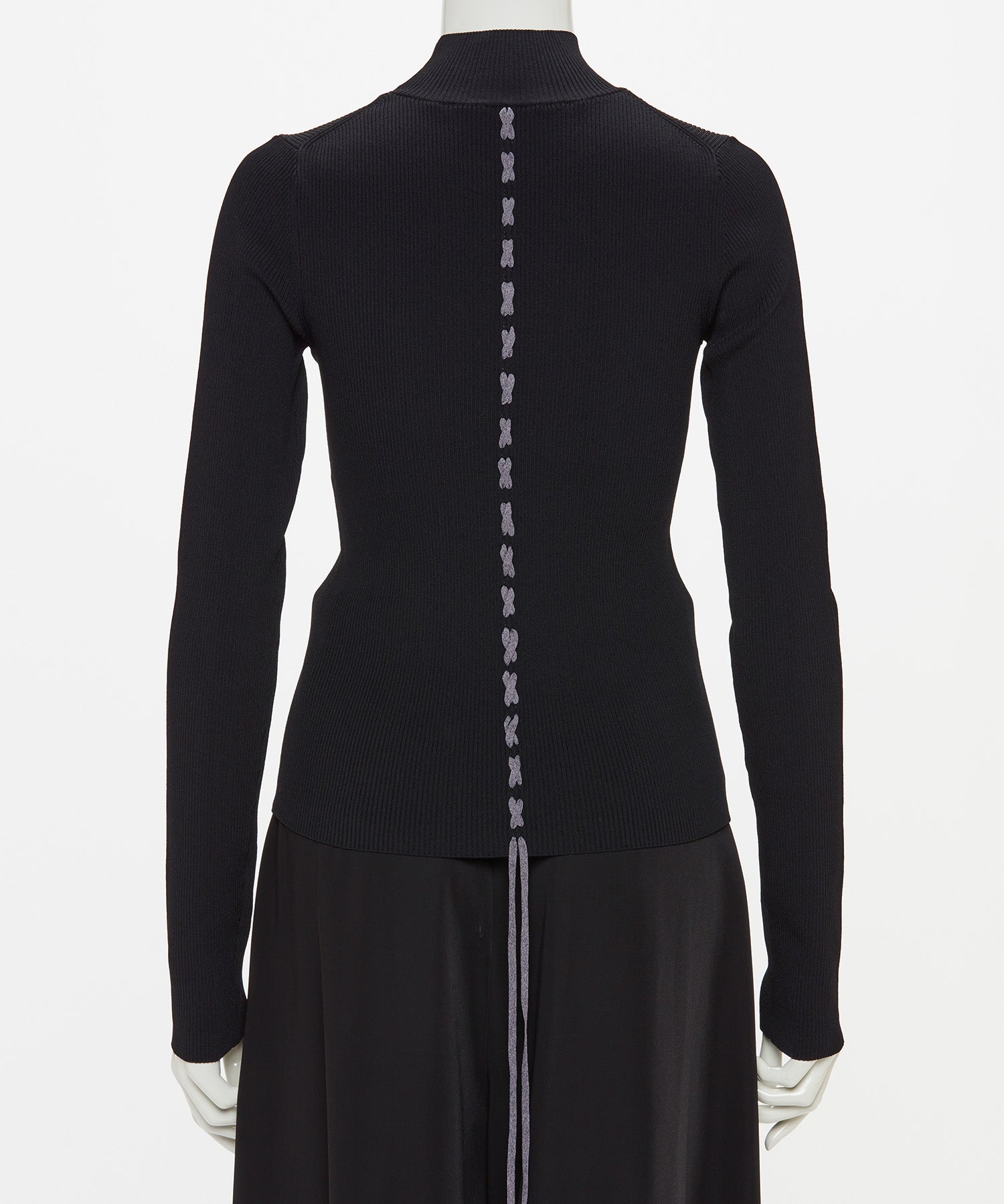 LACE-UP HIGH-NECK TOP