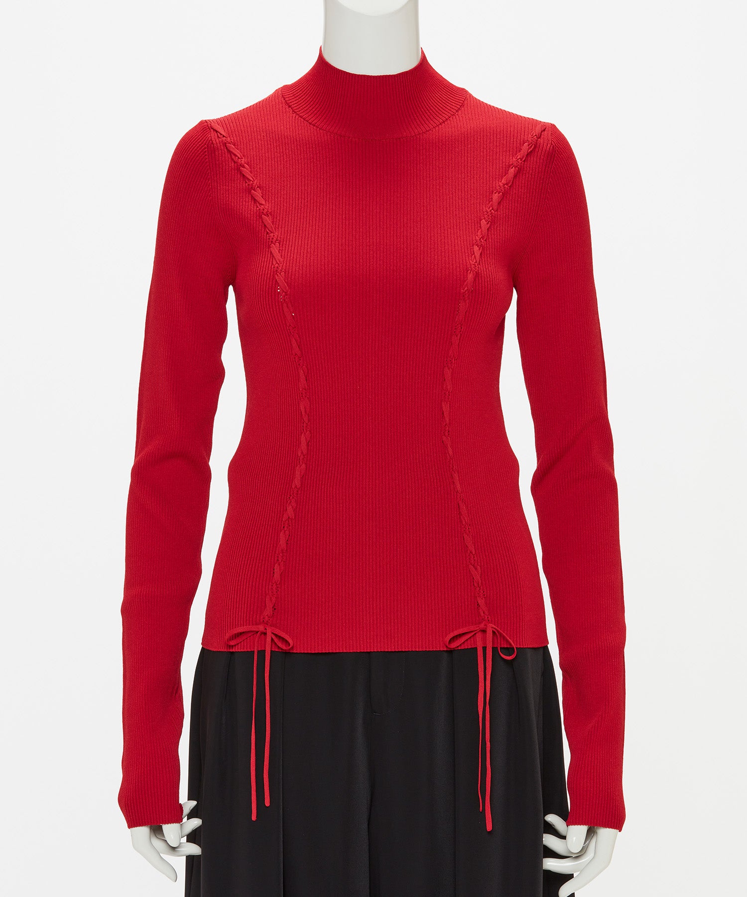 LACE-UP HIGH-NECK TOP