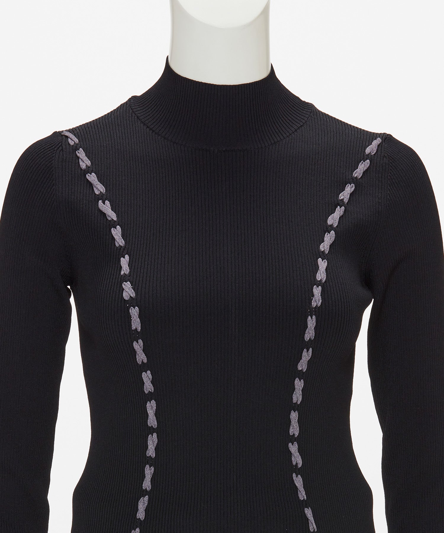 LACE-UP HIGH-NECK TOP