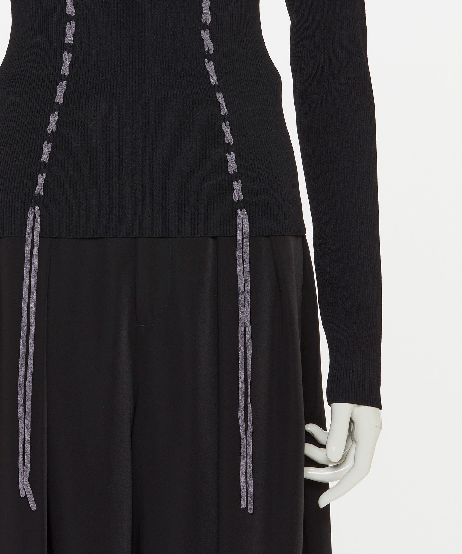 LACE-UP HIGH-NECK TOP