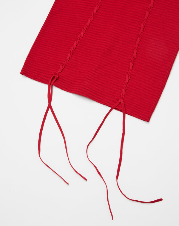 LACE-UP HIGH-NECK TOP