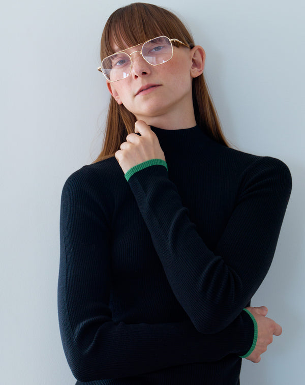 WOOL BLEND HIGH NECK KNIT