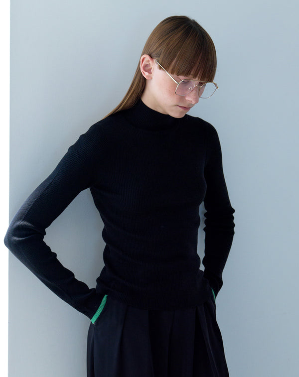 WOOL BLEND HIGH NECK KNIT