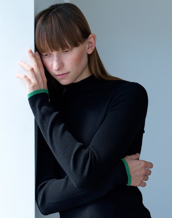 WOOL BLEND HIGH NECK KNIT