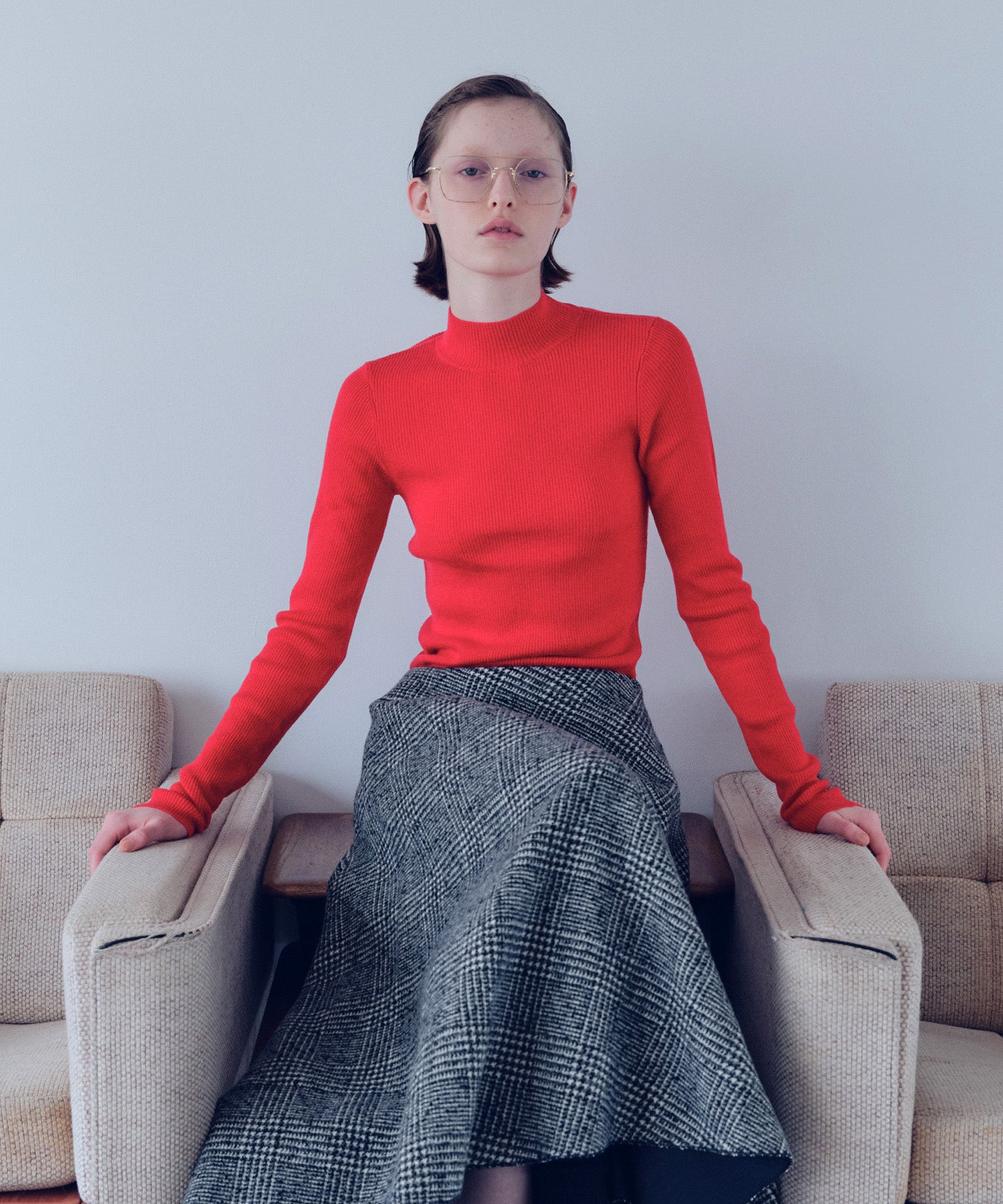 WOOL BLEND HIGH NECK KNIT