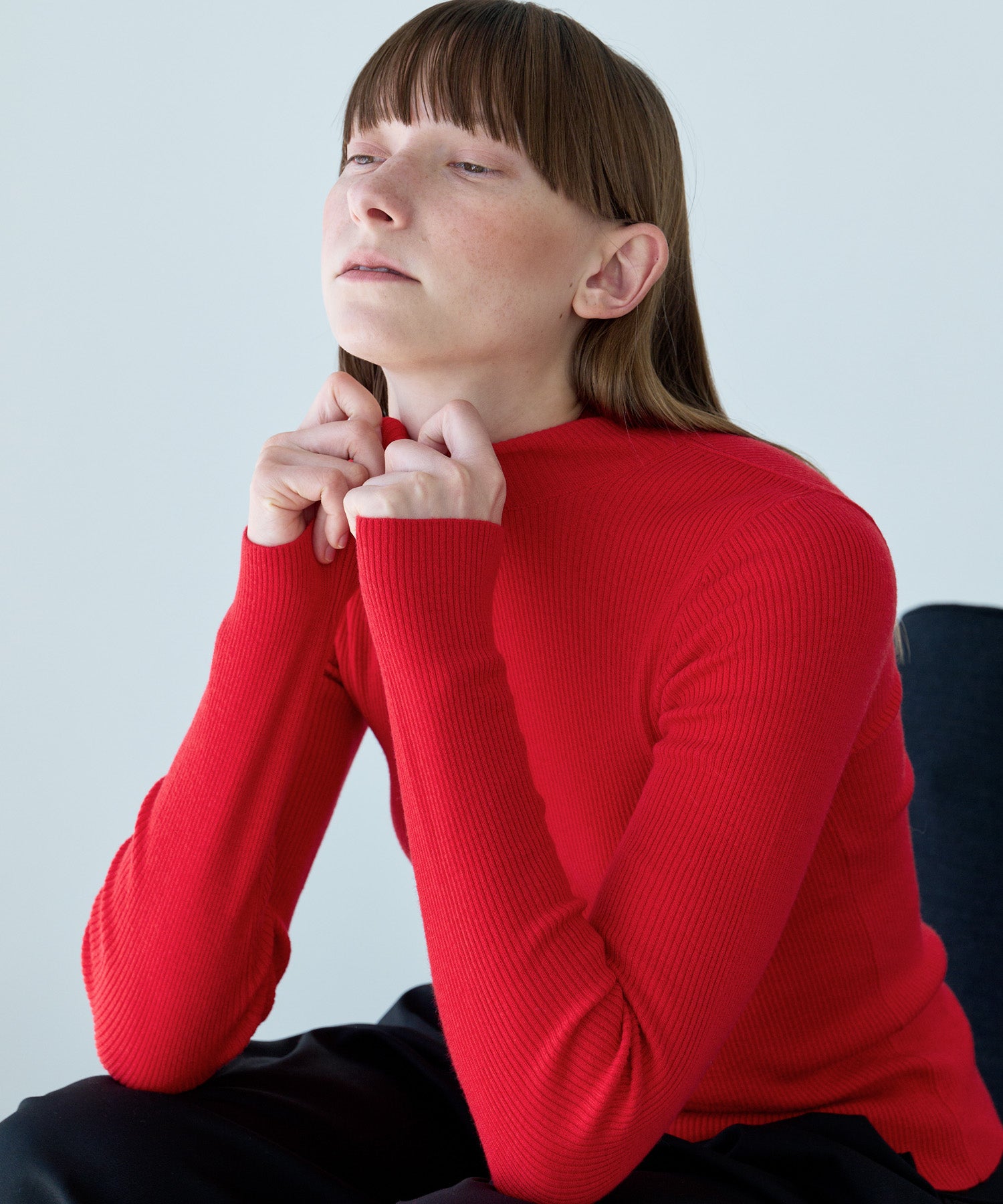 WOOL BLEND HIGH NECK KNIT