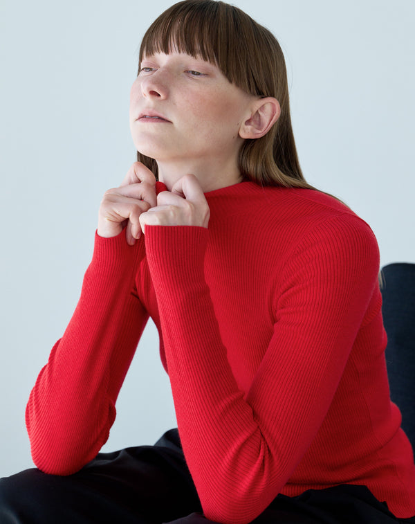 WOOL BLEND HIGH NECK KNIT