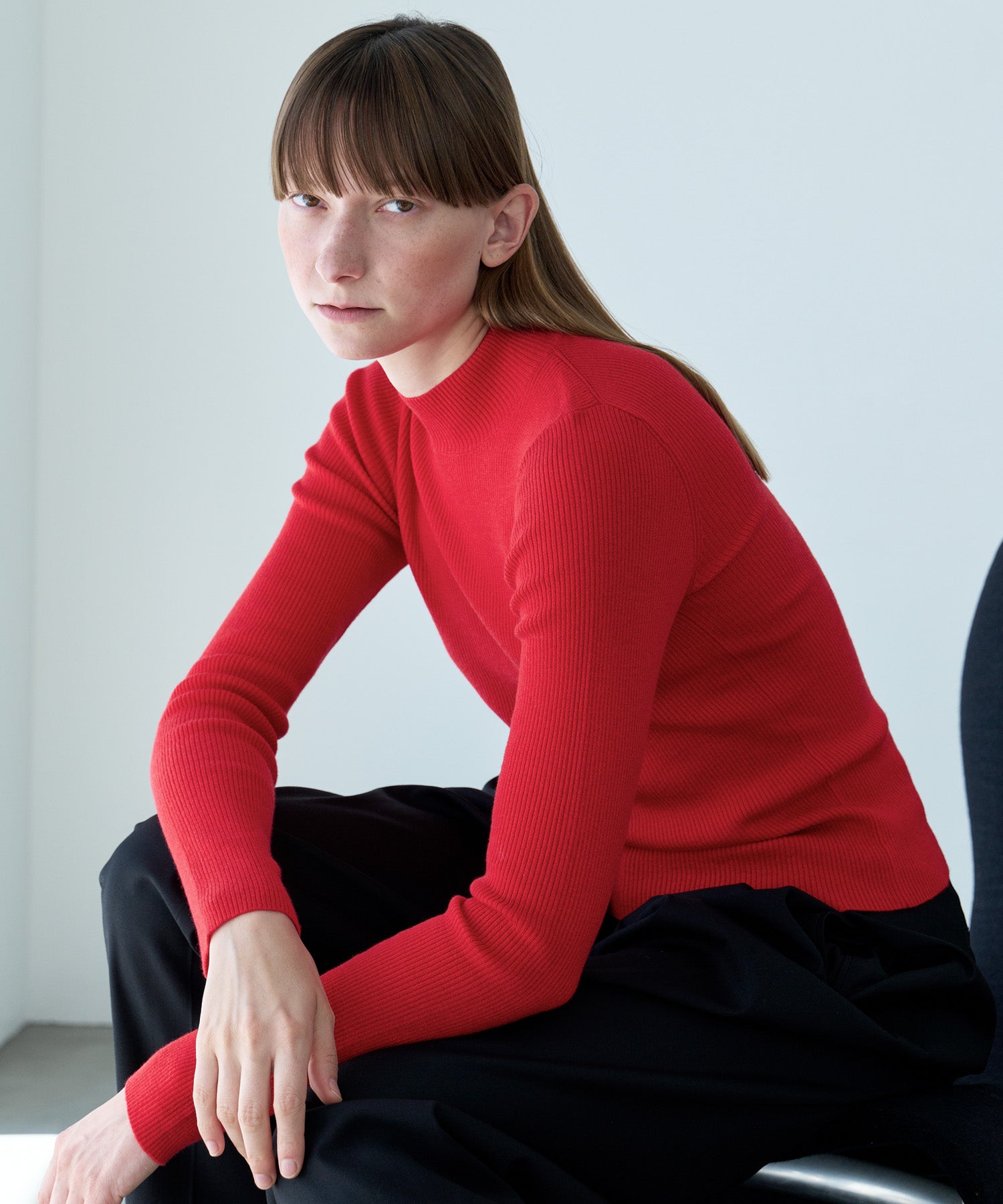 WOOL BLEND HIGH NECK KNIT