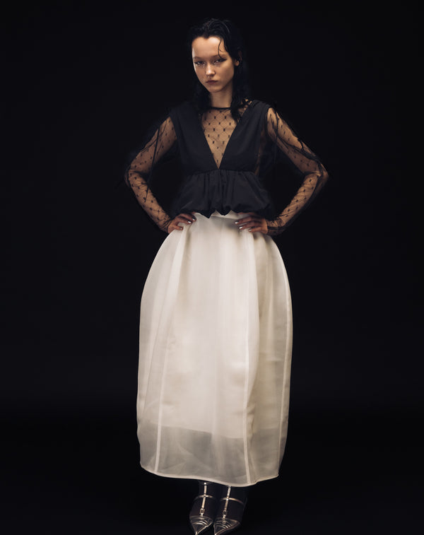 ROUNDED SHEER SKIRT