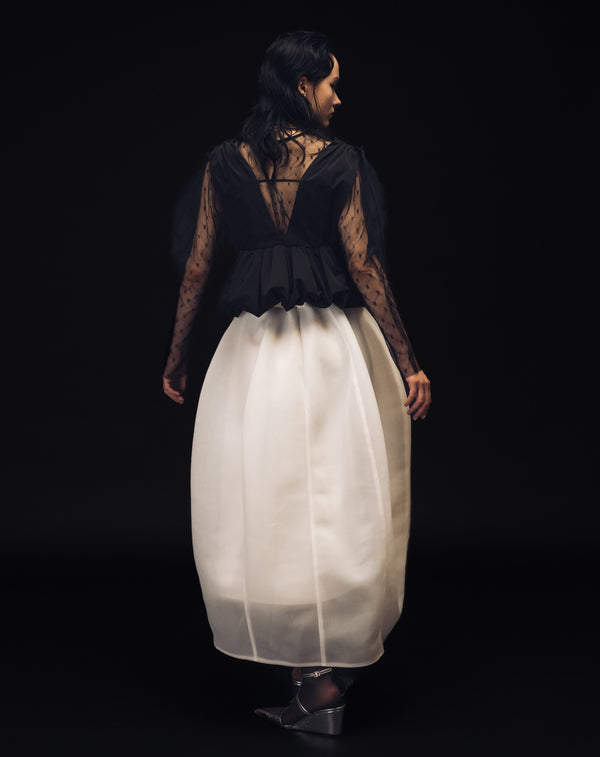 ROUNDED SHEER SKIRT