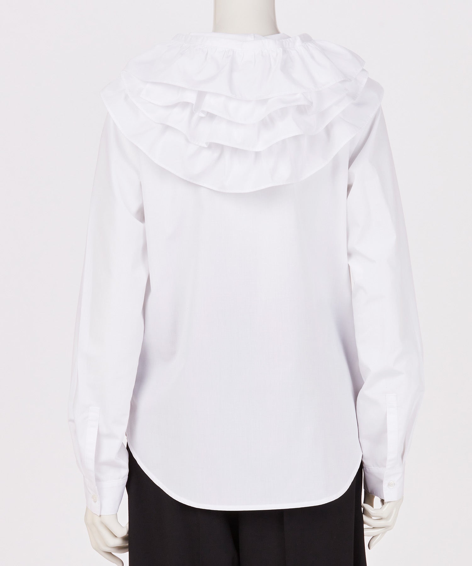 HOODED RUFFLE BLOUSE