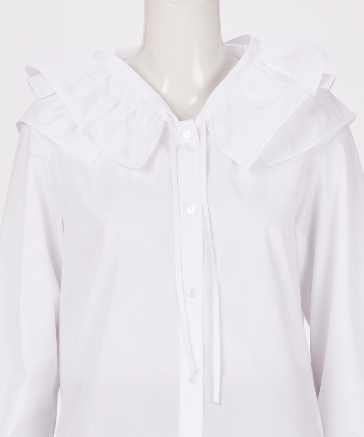 HOODED RUFFLE BLOUSE