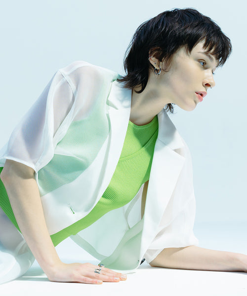 MESH CURVED SLEEVE JACKET