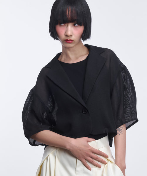 MESH CURVED SLEEVE JACKET