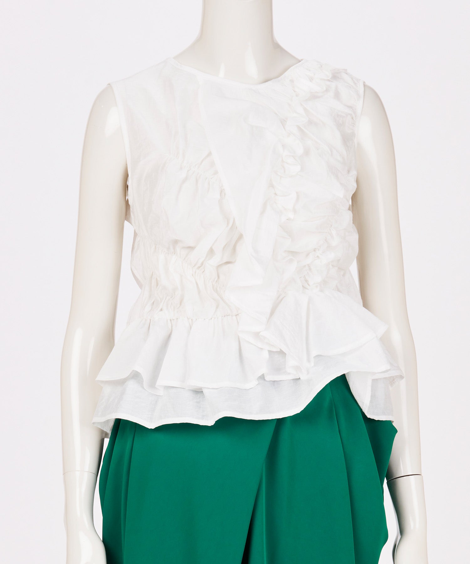 ASYMMETRIC RUFFLE BLOUSE