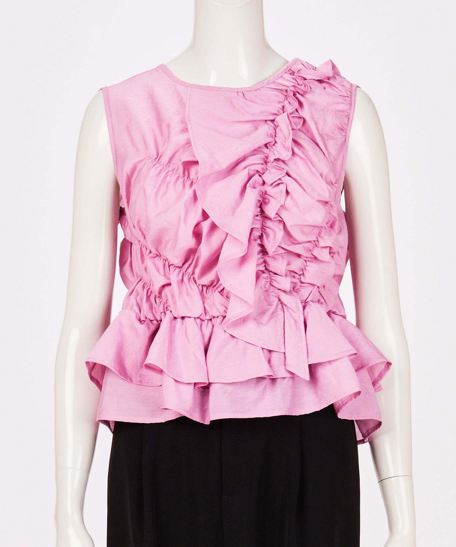 ASYMMETRIC RUFFLE BLOUSE
