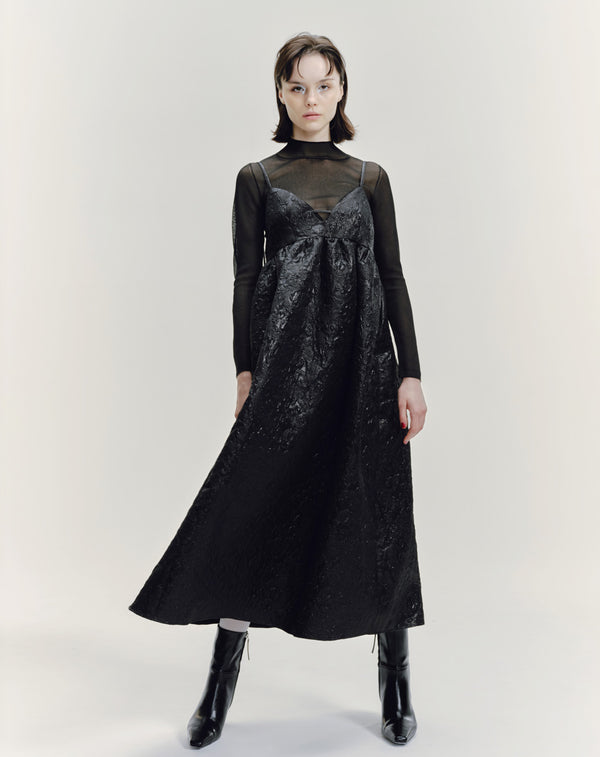 GLITTER JACQUARD VOLUME CAMISOLE DRESS