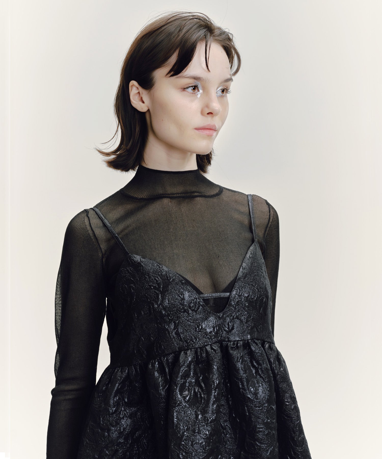 GLITTER JACQUARD VOLUME CAMISOLE DRESS – LAEMUSE