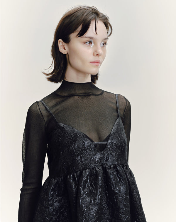 GLITTER JACQUARD VOLUME CAMISOLE DRESS