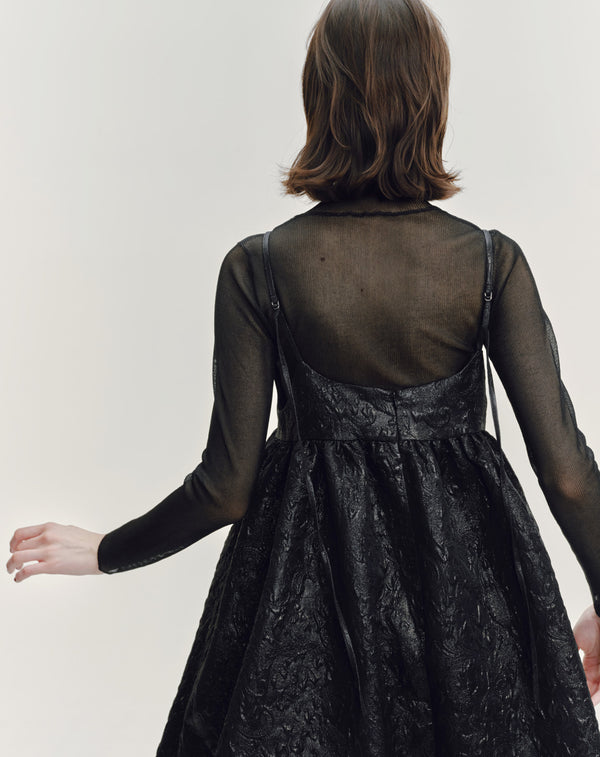 GLITTER JACQUARD VOLUME CAMISOLE DRESS