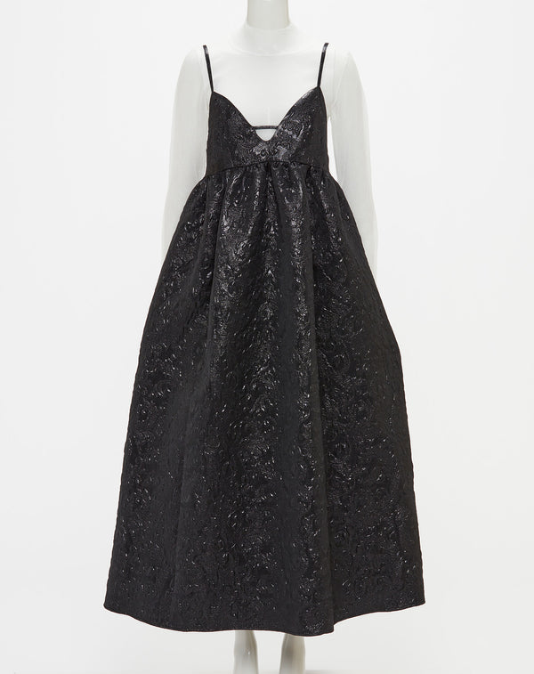 GLITTER JACQUARD VOLUME CAMISOLE DRESS