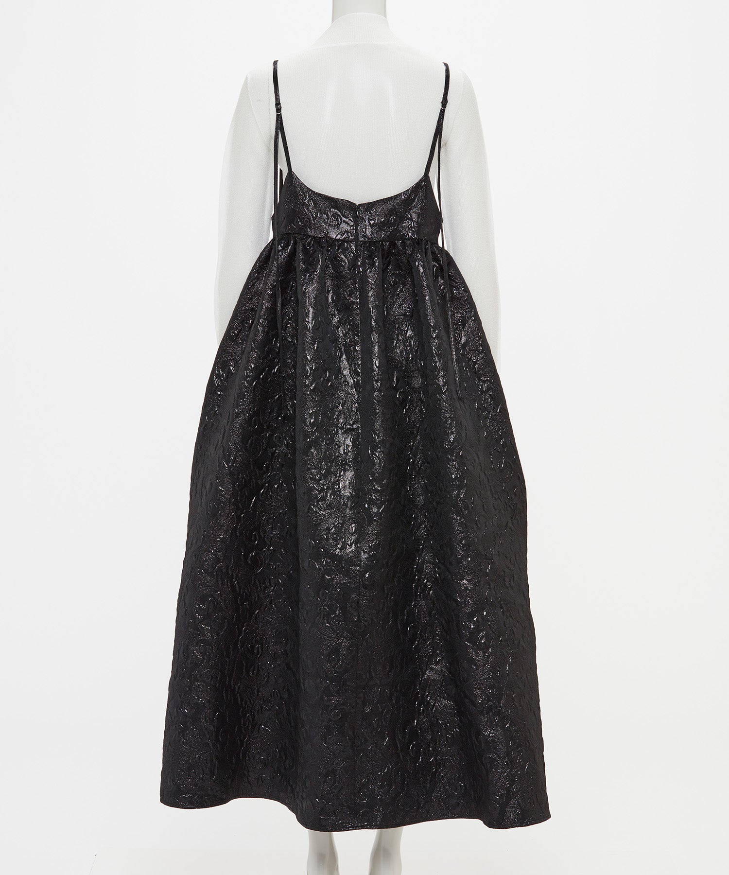 GLITTER JACQUARD VOLUME CAMISOLE DRESS