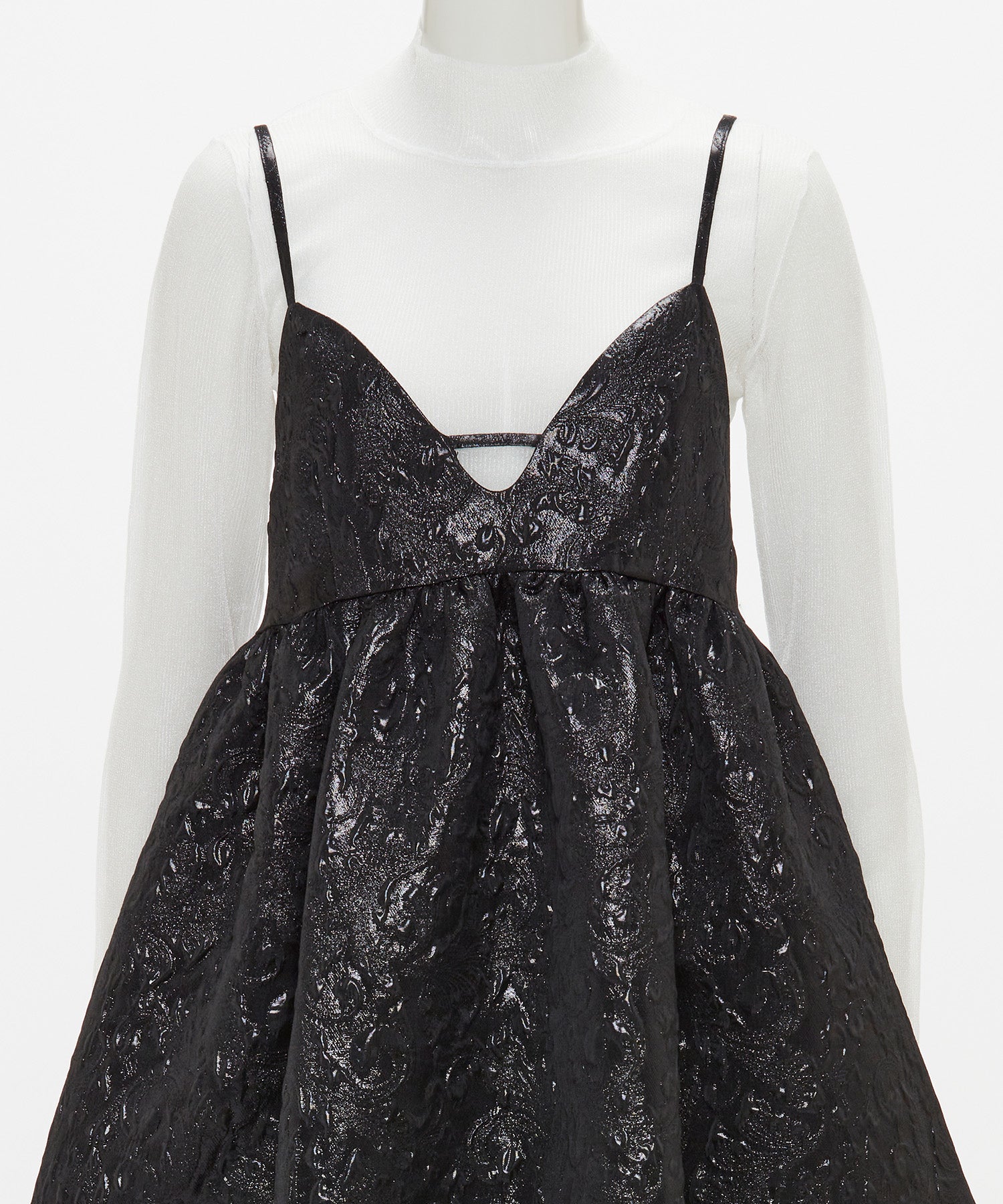 GLITTER JACQUARD VOLUME CAMISOLE DRESS