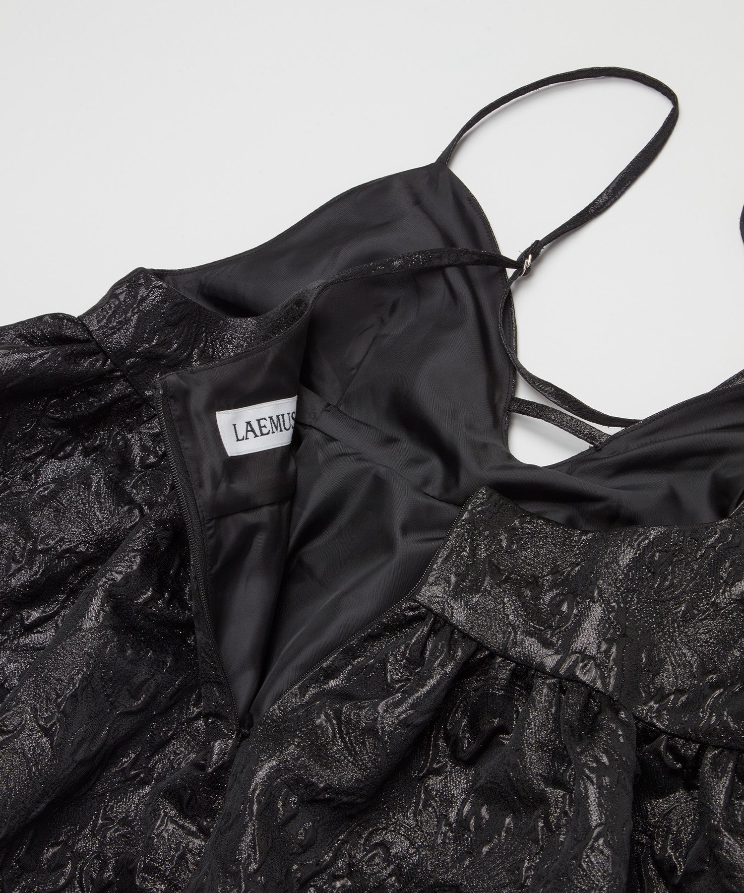 GLITTER JACQUARD VOLUME CAMISOLE DRESS