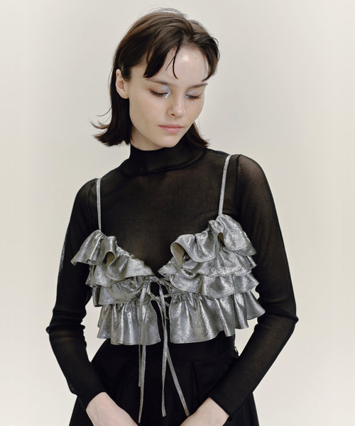 METALLIC FRILL BUSTIER
