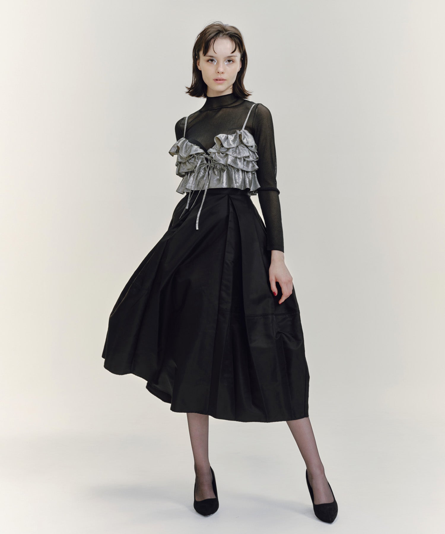 METALLIC FRILL BUSTIER – LAEMUSE