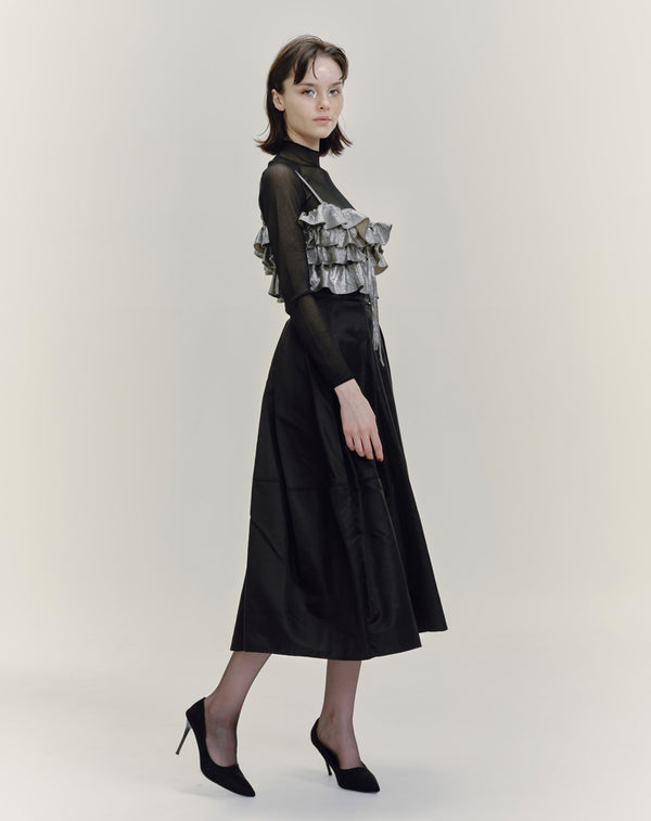 METALLIC FRILL BUSTIER