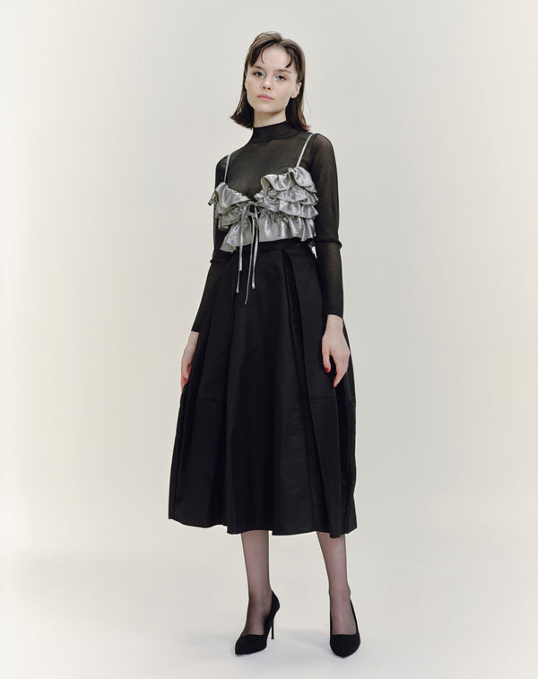 METALLIC FRILL BUSTIER