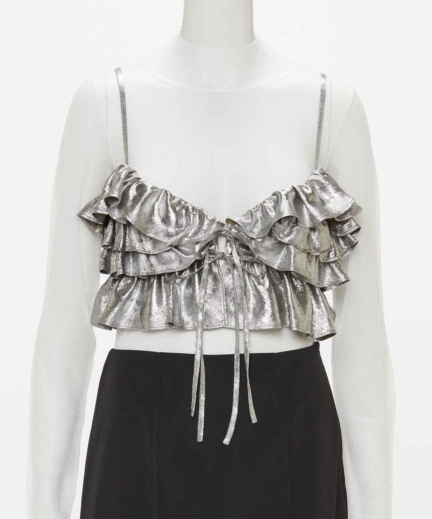 METALLIC FRILL BUSTIER