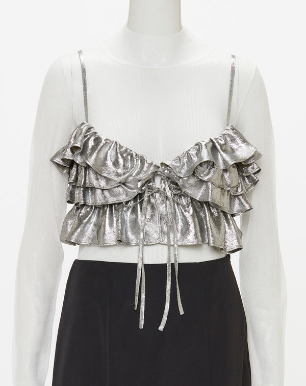 METALLIC FRILL BUSTIER