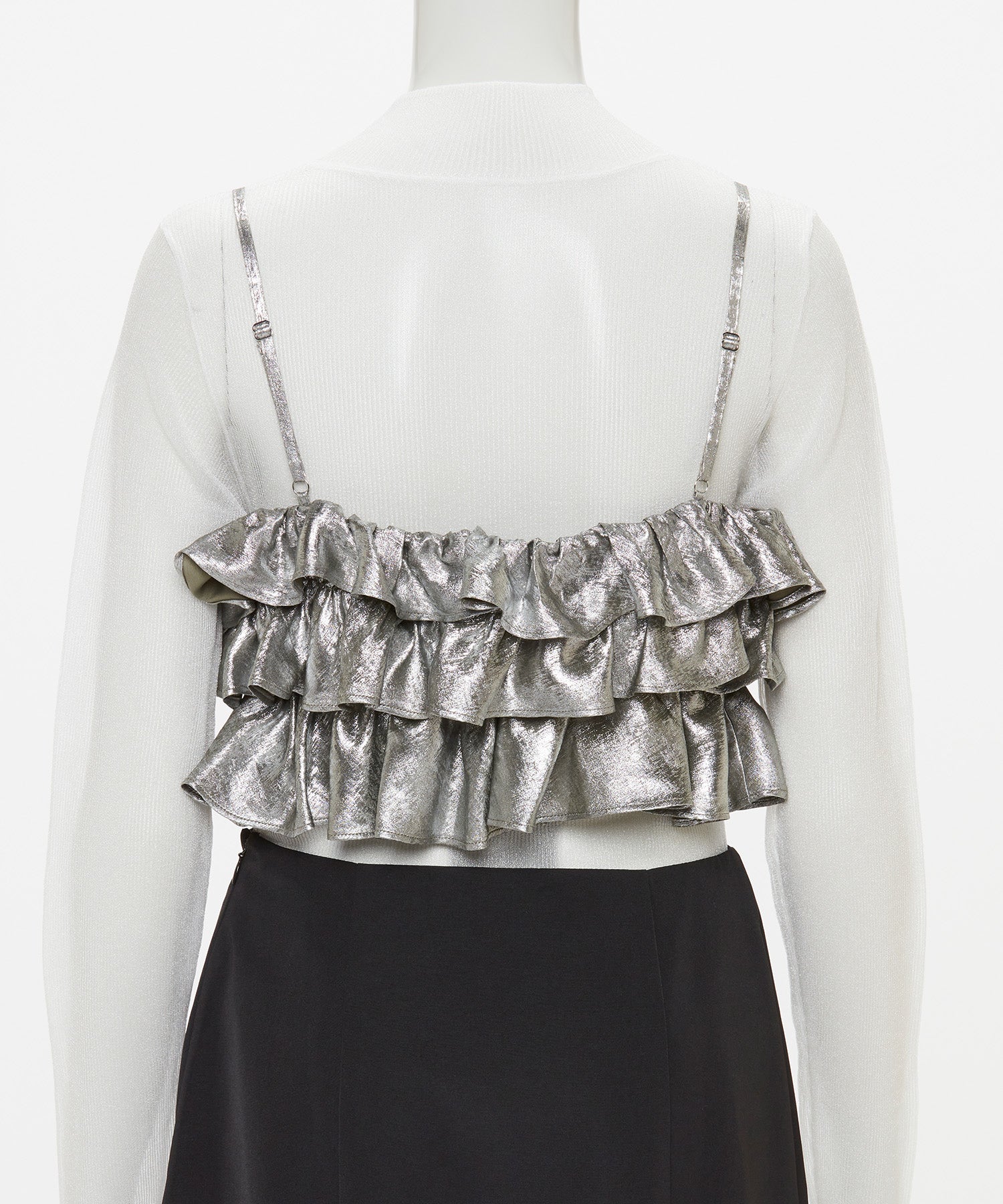METALLIC FRILL BUSTIER