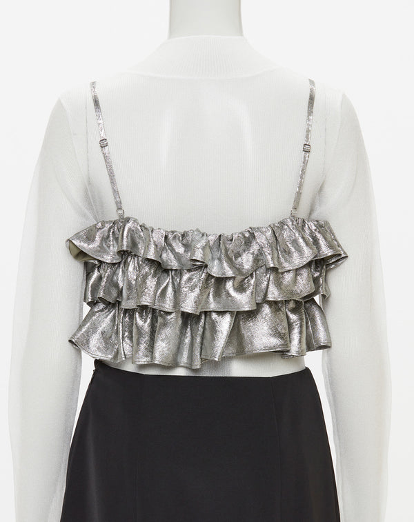 METALLIC FRILL BUSTIER